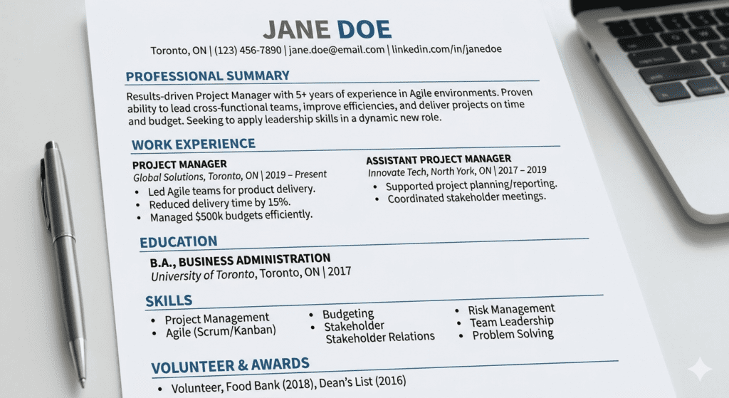 canadian resume format ats-friendly